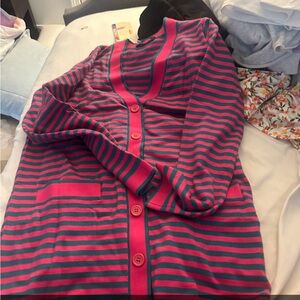 Striped Pink and Green Cardigan